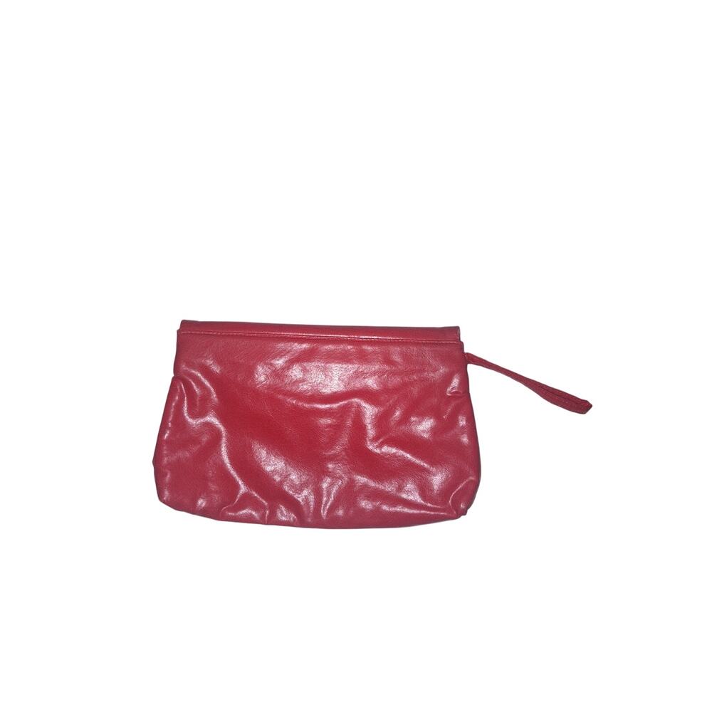 Vintage Made In Taiwan 80s Retro Red Clutch‎ Wrislet Faux Leather Purse Handbag - Picture 2 of 7